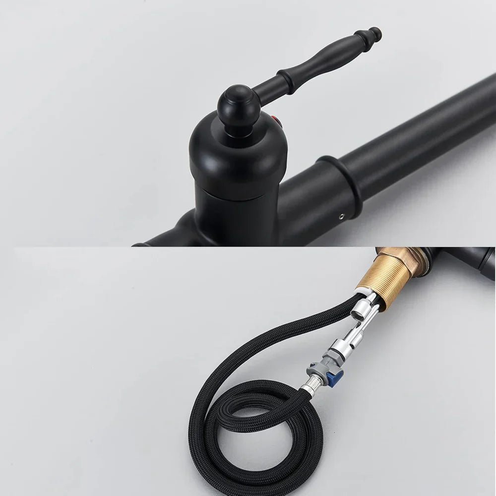 Classic Brass Kitchen Tap with Flexible Swivel Spout