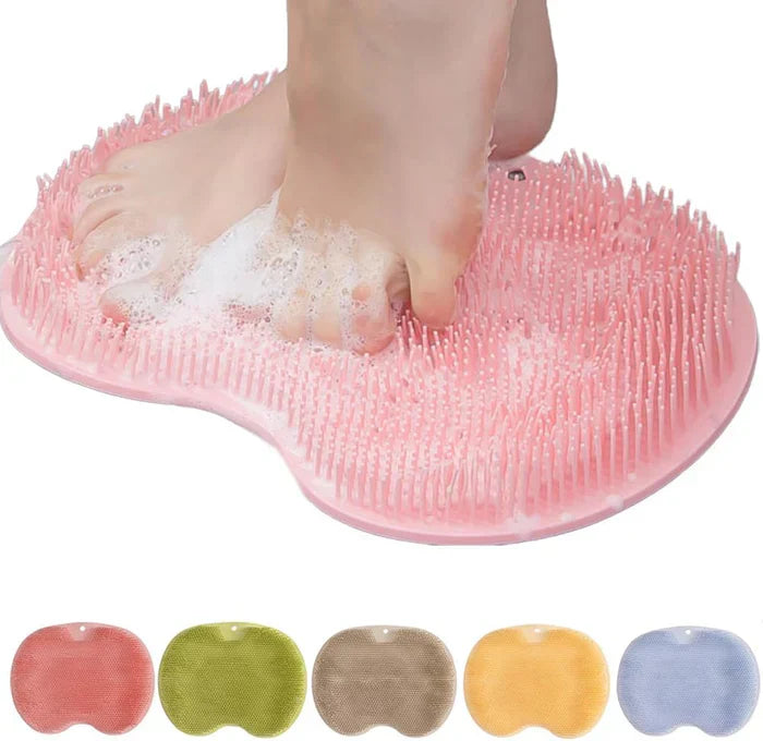 Hands-Free Silicone Mat for Foot Cleaning with Suction Cups