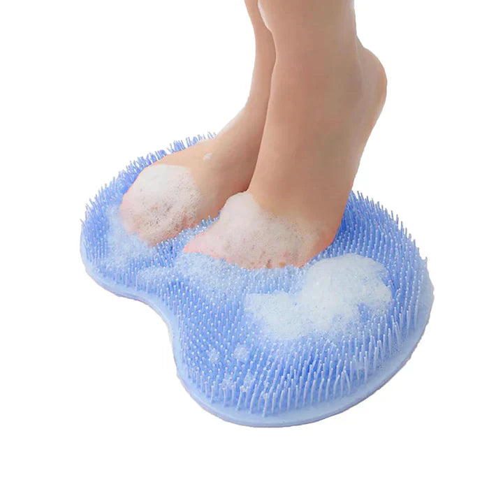 Hands-Free Silicone Mat for Foot Cleaning with Suction Cups