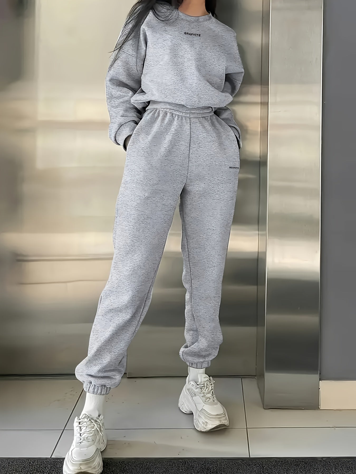 Women's Sweatshirt Set | Stretchy Knit | All-Season Comfort | Polyester