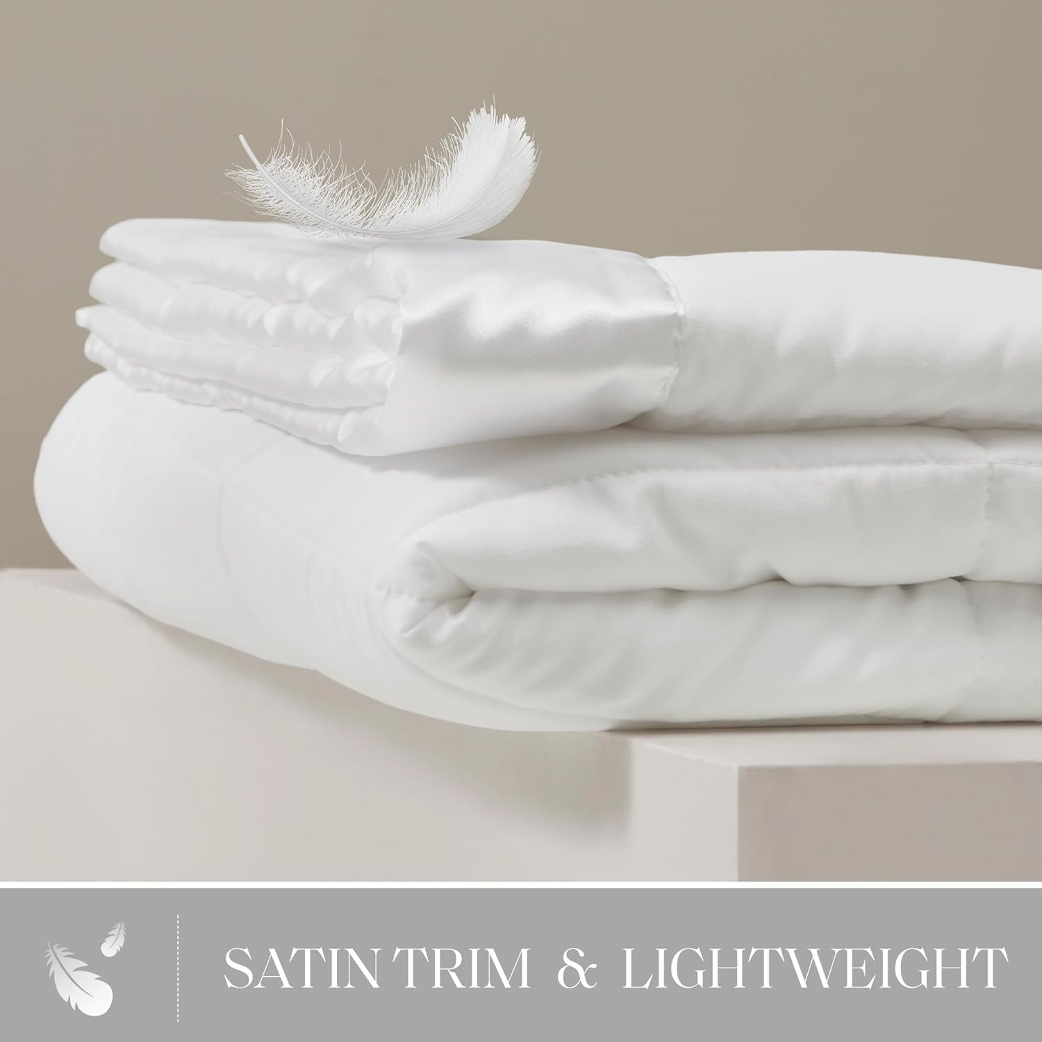 Lightweight Down Alternative Blanket with Moisture-Wicking – All Season Bed Cover with Satin Trim