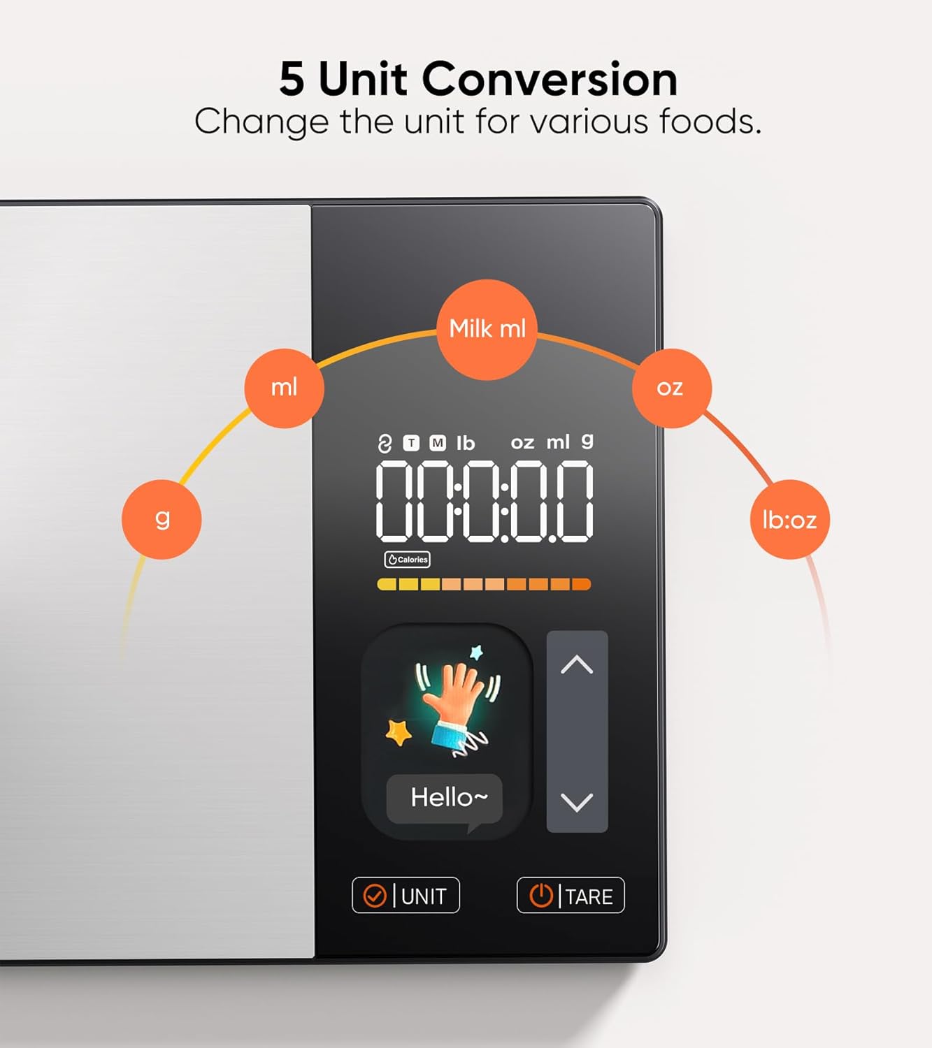 Digital Food Scale with TFT Display and App Connectivity for Nutritional Tracking