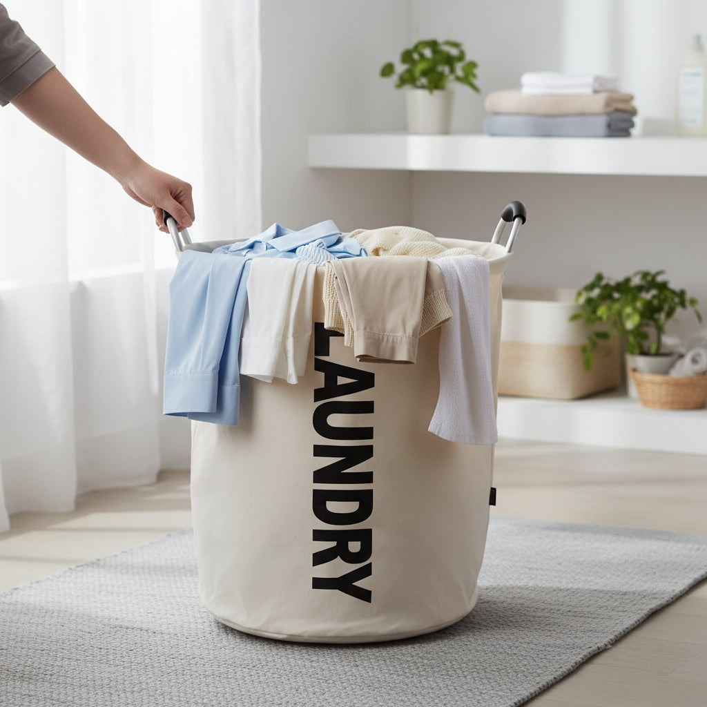 Spacious Waterproof Laundry Basket with Easy Carry Handles