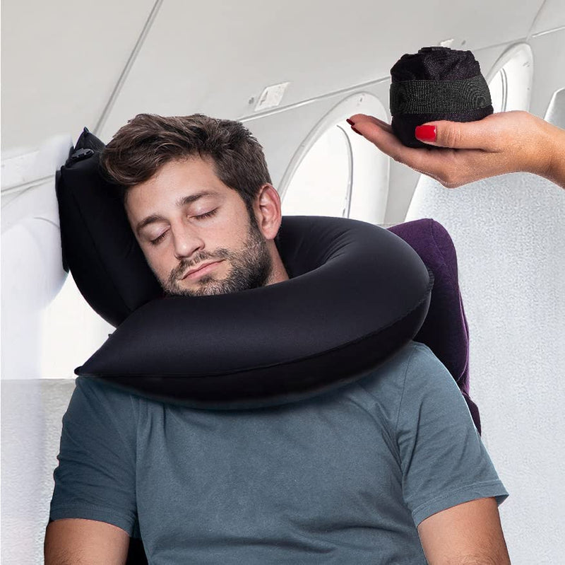 Adjustable Neck Pillow for Travel – Inflatable Support