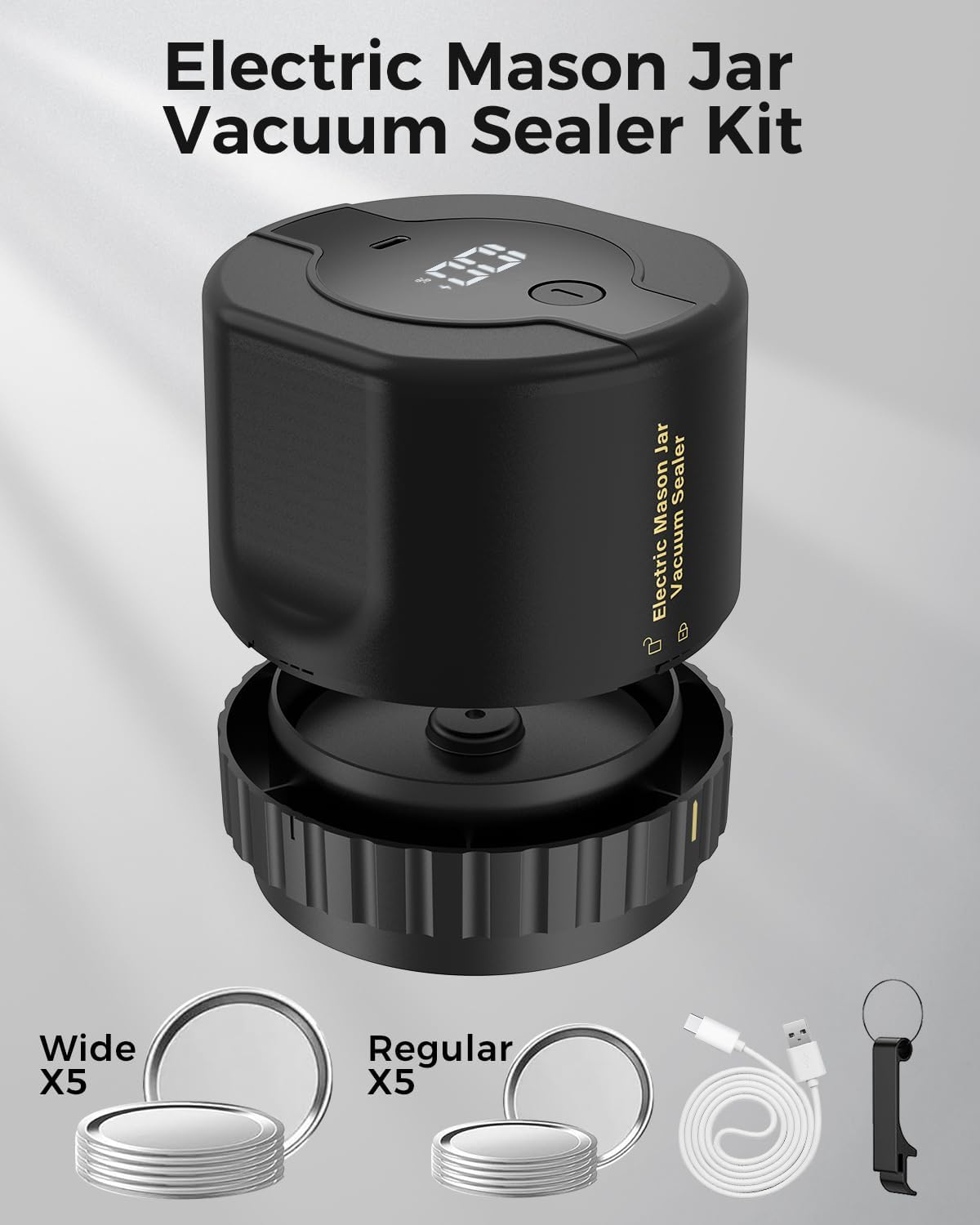 Electric Vacuum Sealer Set for Mason Jars