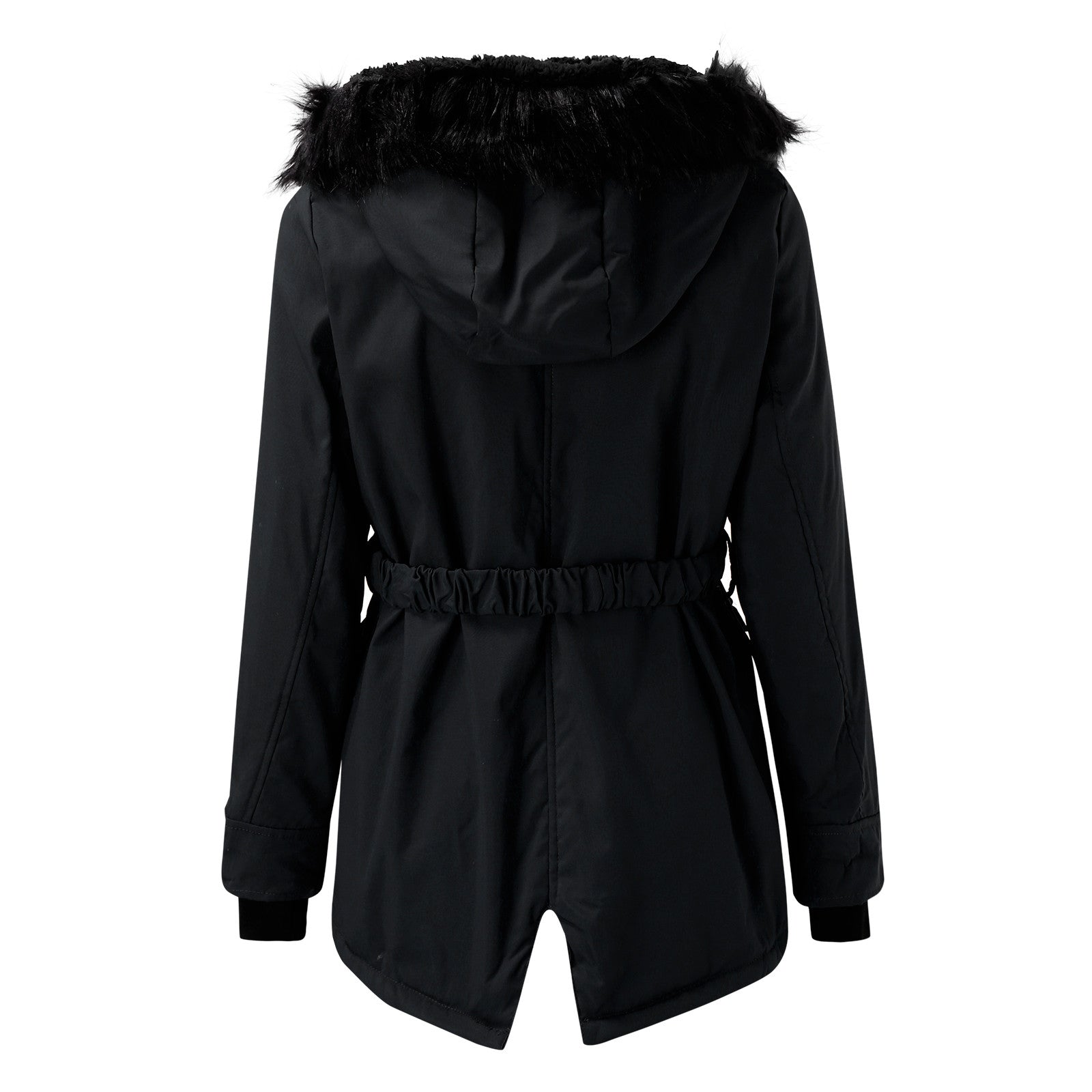 Women’s Parka Coat | Faux Fur Hood & Insulated | Adjustable Waist & Multiple Pockets | Wind Protection