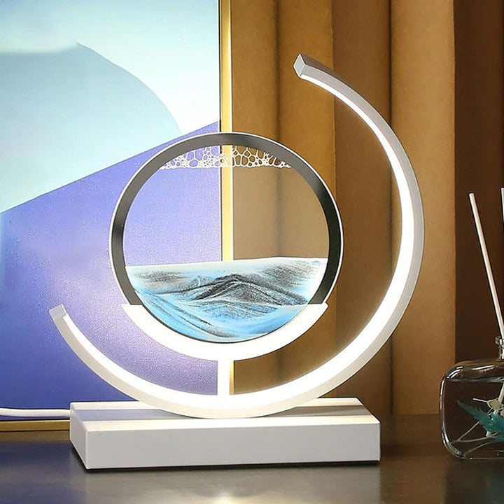 Drift Sand Art Table Lamp | 3D Rotating Sand Painting | Acrylic & LED Light | Stress Relief
