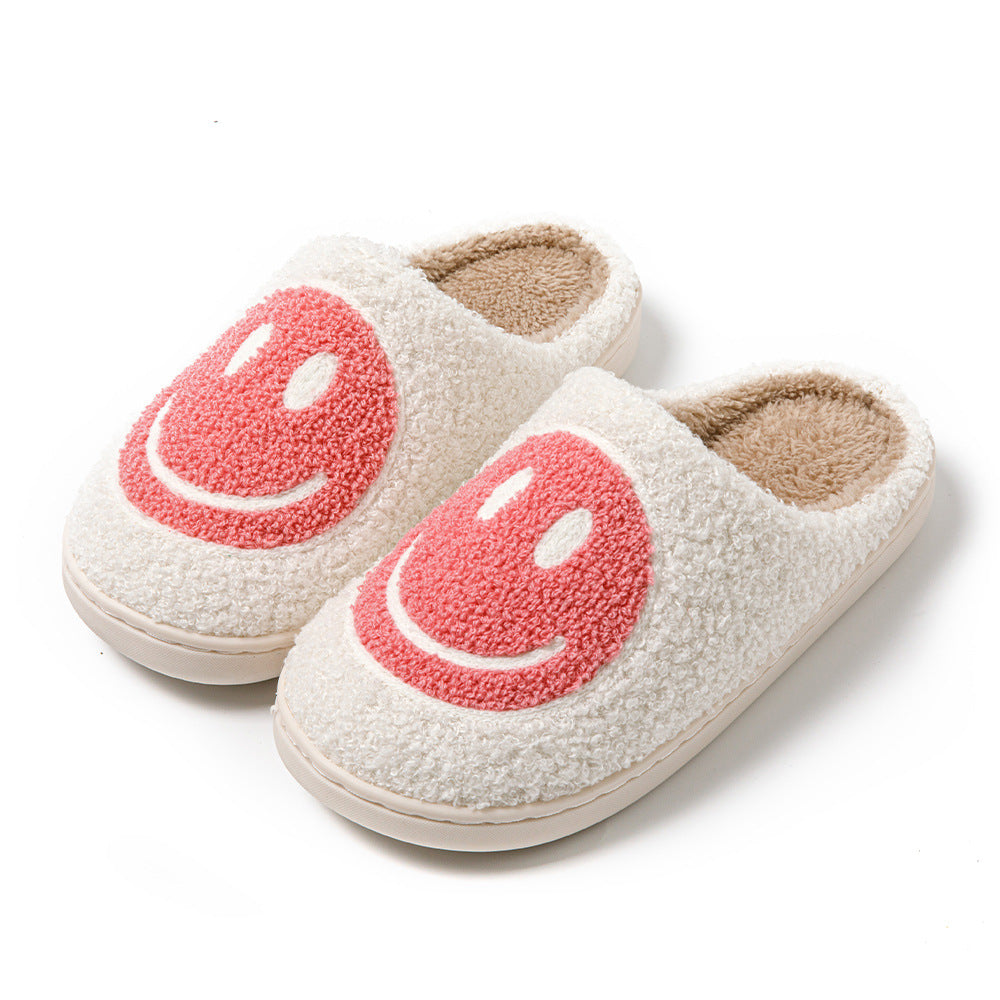 Indoor Slip-On Slippers | Plush Fleece Lining & Slip-Resistant Sole | Big Smiley Face Design | Comfortable Fit