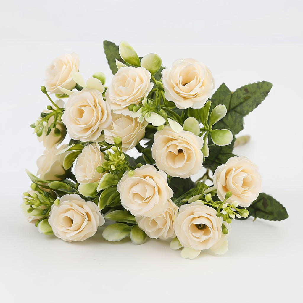 Charming Hanging Rose Basket with Faux Blooms for Outdoor Elegance
