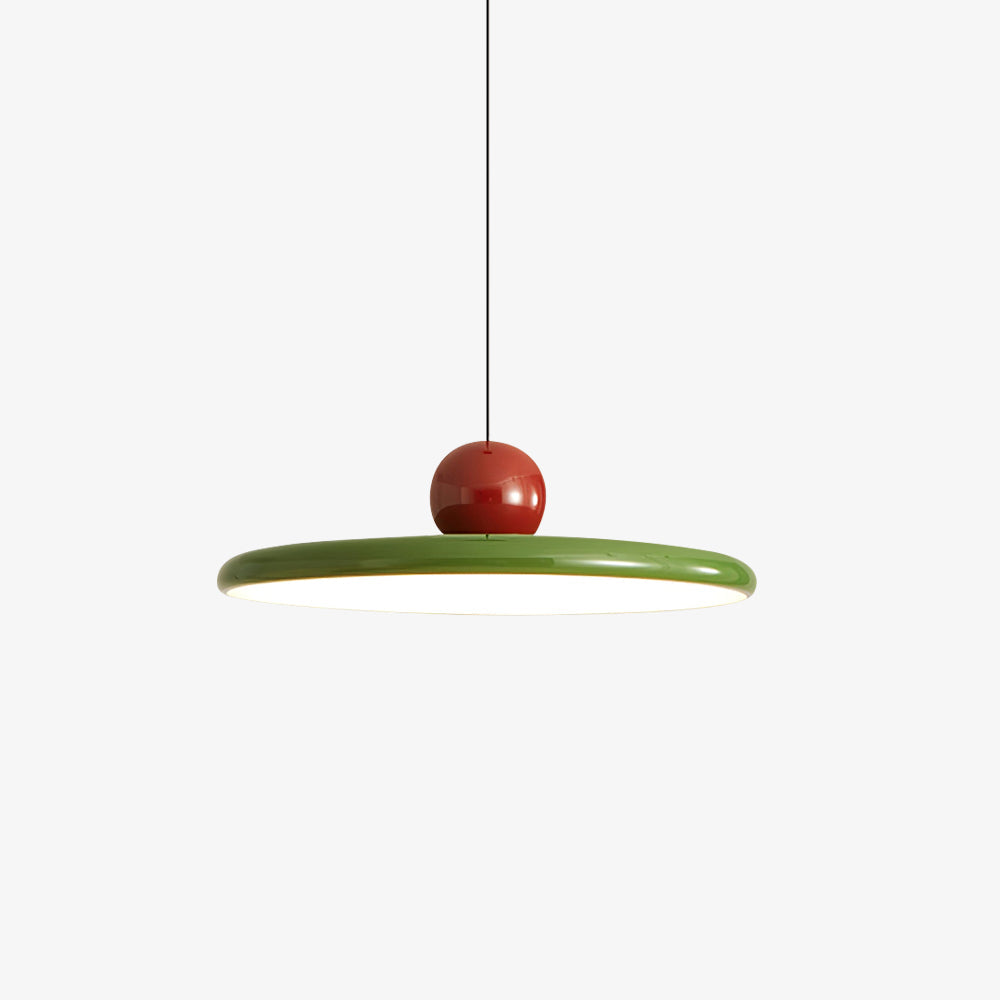 Circular LED Ring Pendant Light | Minimalist Glossy Design | Metal & Acrylic | Adjustable Hanging Height