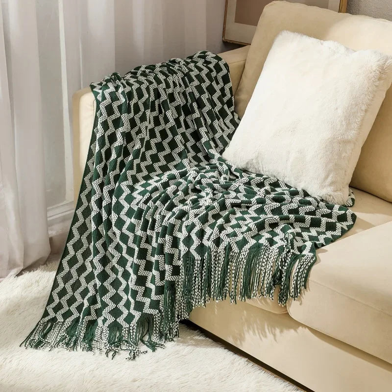 Chunky Knit Throw | Soft Acrylic | Cozy Warm Comfort | Reusable