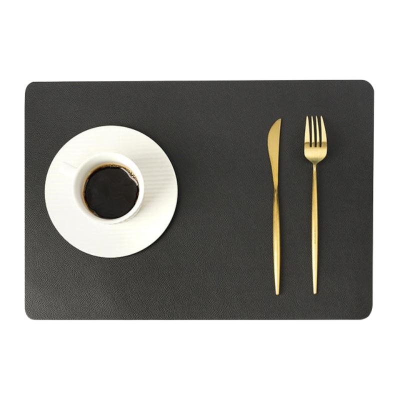 Modern Rectangle Waterproof PU Leather Placemats for Dining Table