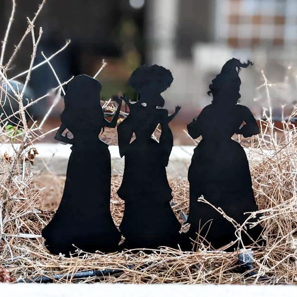 Halloween Metal Witch Yard Stake Outdoor Lawn Decoration