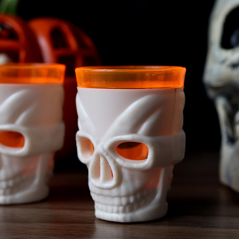 LED Skull Wine Glasses for Halloween Party – Glowing Spooky Drinkware Set