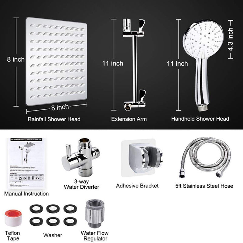 Taavita Medium Flow Dual Shower Head 3 Setting Wall-Mount Showerhead