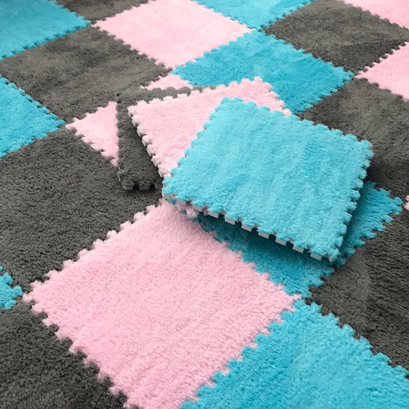Fade Resistant Carpet Tile Solid Color Interlocking Carpet Floor Tile Light Blue Clearhalo 'Carpet Tiles & Carpet Squares' 'carpet_tiles_carpet_squares' 'Flooring 'Home Improvement' 'home_improvement' 'home_improvement_carpet_tiles_carpet_squares' Walls and Ceiling' 6744423