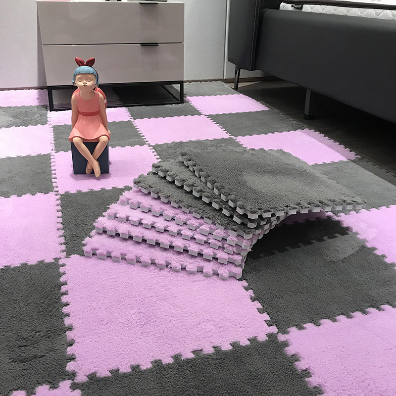 Fade Resistant Carpet Tile Solid Color Interlocking Carpet Floor Tile Light Blue-White Clearhalo 'Carpet Tiles & Carpet Squares' 'carpet_tiles_carpet_squares' 'Flooring 'Home Improvement' 'home_improvement' 'home_improvement_carpet_tiles_carpet_squares' Walls and Ceiling' 6744441