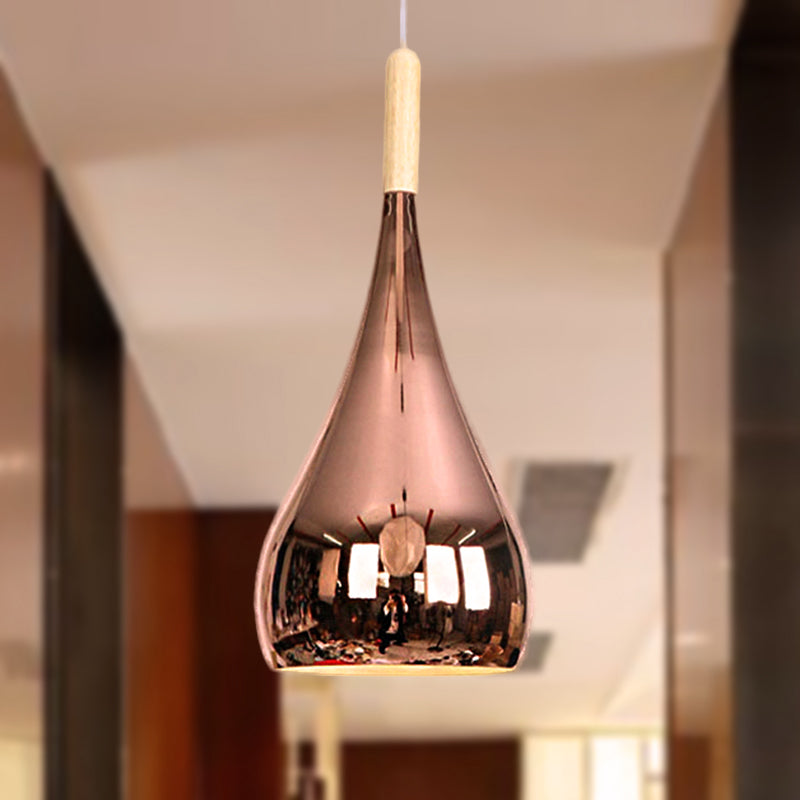 1 Bulb Teardrop Shade Hanging Light Fixture Contemporary Taavita Metal Pendant Ceiling Light for Kitchen