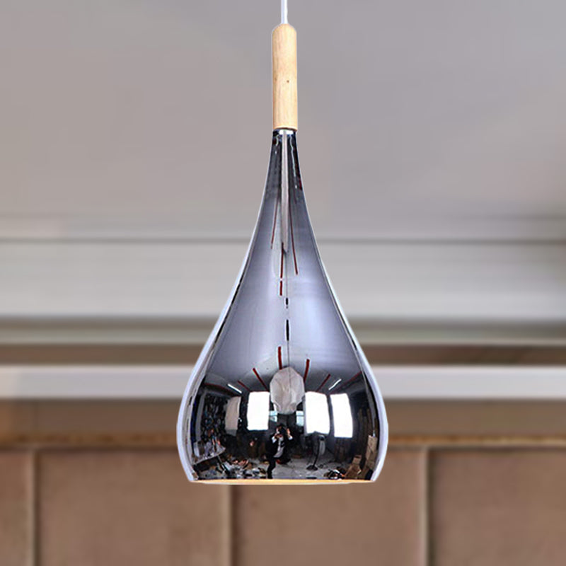 1 Bulb Teardrop Shade Hanging Light Fixture Contemporary Taavita Metal Pendant Ceiling Light for Kitchen