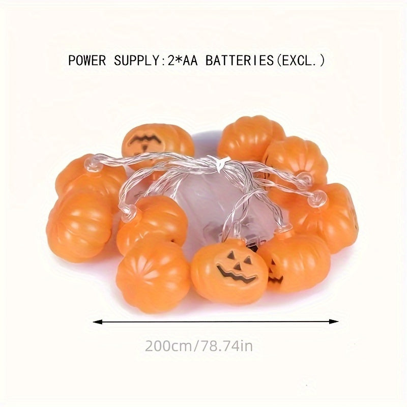 Battery Operated LED Pumpkin String Lights for Halloween Decor