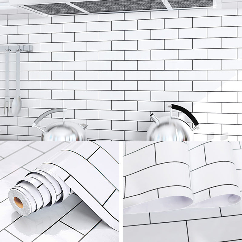 Modern Kitchen Backsplash Wallpaper Plaid Print Peel and Stick Backsplash Tile Clearhalo 'Flooring 'Home Improvement' 'home_improvement' 'home_improvement_peel_stick_blacksplash' 'Peel & Stick Backsplash Tile' 'peel_stick_blacksplash' 'Walls & Ceilings' Walls and Ceiling' 6835675