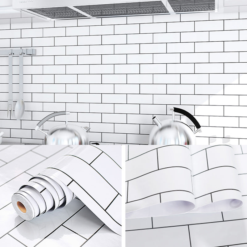 Modern Kitchen Backsplash Wallpaper Plaid Print Peel and Stick Backsplash Tile Clearhalo 'Flooring 'Home Improvement' 'home_improvement' 'home_improvement_peel_stick_blacksplash' 'Peel & Stick Backsplash Tile' 'peel_stick_blacksplash' 'Walls & Ceilings' Walls and Ceiling' 6835694