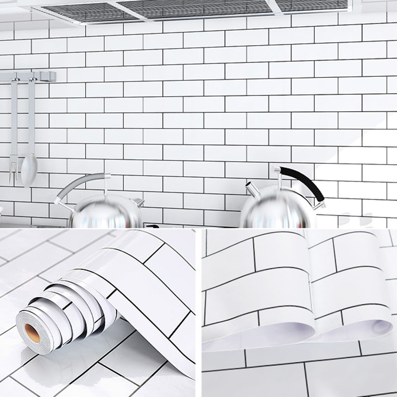 Modern Kitchen Backsplash Wallpaper Plaid Print Peel and Stick Backsplash Tile Clearhalo 'Flooring 'Home Improvement' 'home_improvement' 'home_improvement_peel_stick_blacksplash' 'Peel & Stick Backsplash Tile' 'peel_stick_blacksplash' 'Walls & Ceilings' Walls and Ceiling' 6835695