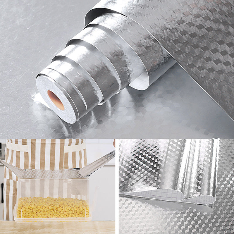 Modern Kitchen Backsplash Wallpaper Plaid Print Peel and Stick Backsplash Tile Clearhalo 'Flooring 'Home Improvement' 'home_improvement' 'home_improvement_peel_stick_blacksplash' 'Peel & Stick Backsplash Tile' 'peel_stick_blacksplash' 'Walls & Ceilings' Walls and Ceiling' 6835696