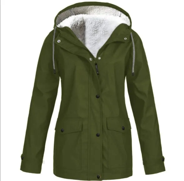 Women’s Waterproof Jacket | Windproof with Fleece Lining | Hooded Design | Durable Outdoor Layer