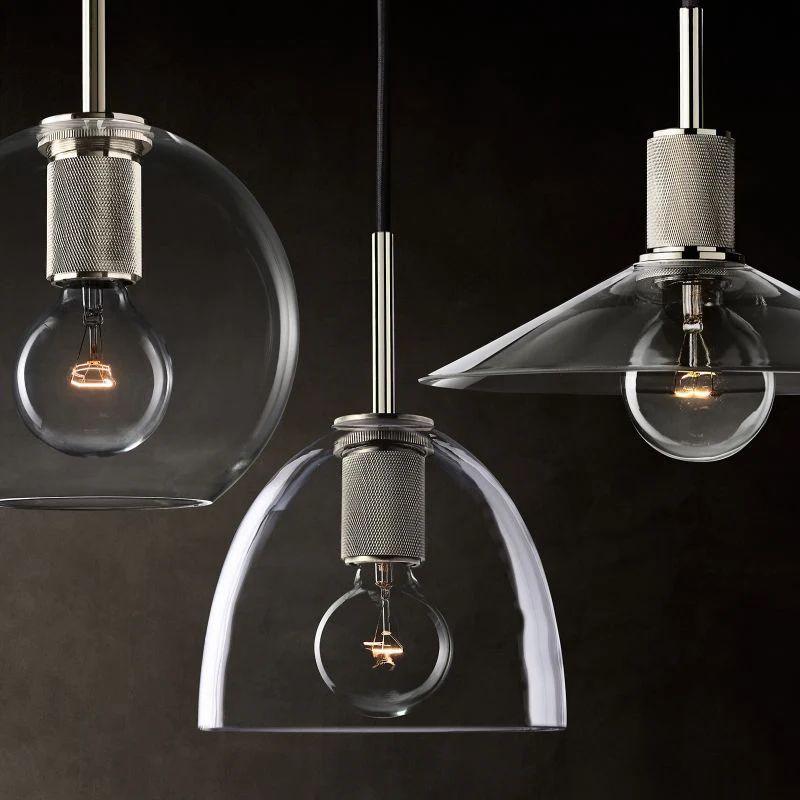 Munda Pendant Light — Glass and Copper Kitchen Island Fixture