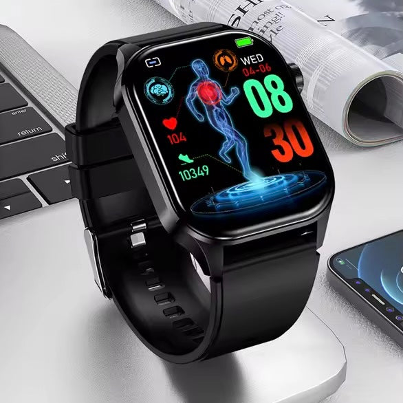 AMOLED Smartwatch with Heart Rate Monitor, Blood Pressure, SOS Alert, IP68, Bluetooth Calling