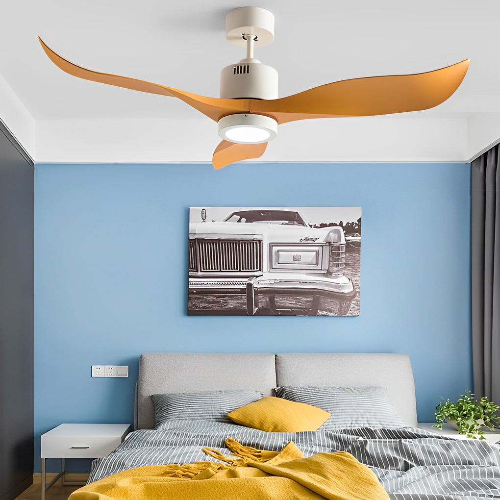 3 Blades Intelligent Mute Ceiling Fan Lamp with Remote LED Taavita Design