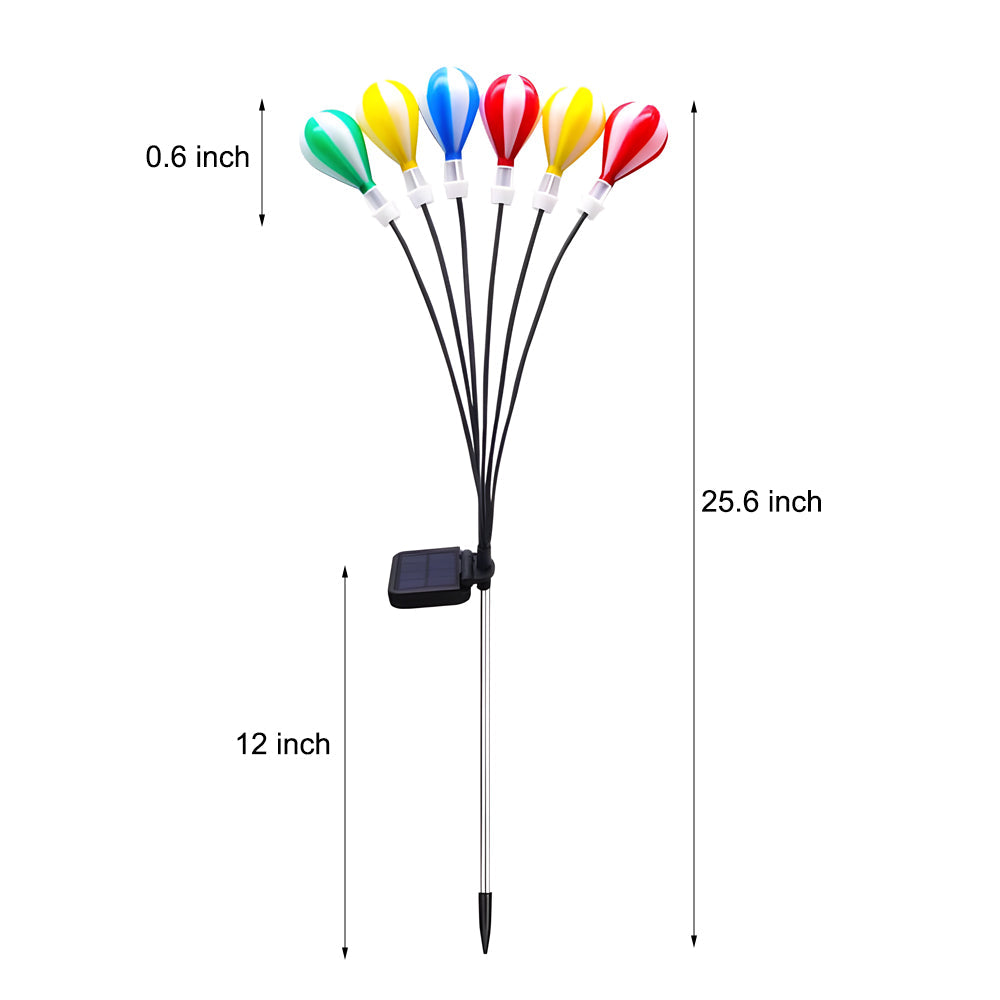 2 PCS Solar Swinging 6LED Taavita Balloon Swaying Light Garden Stake Lights