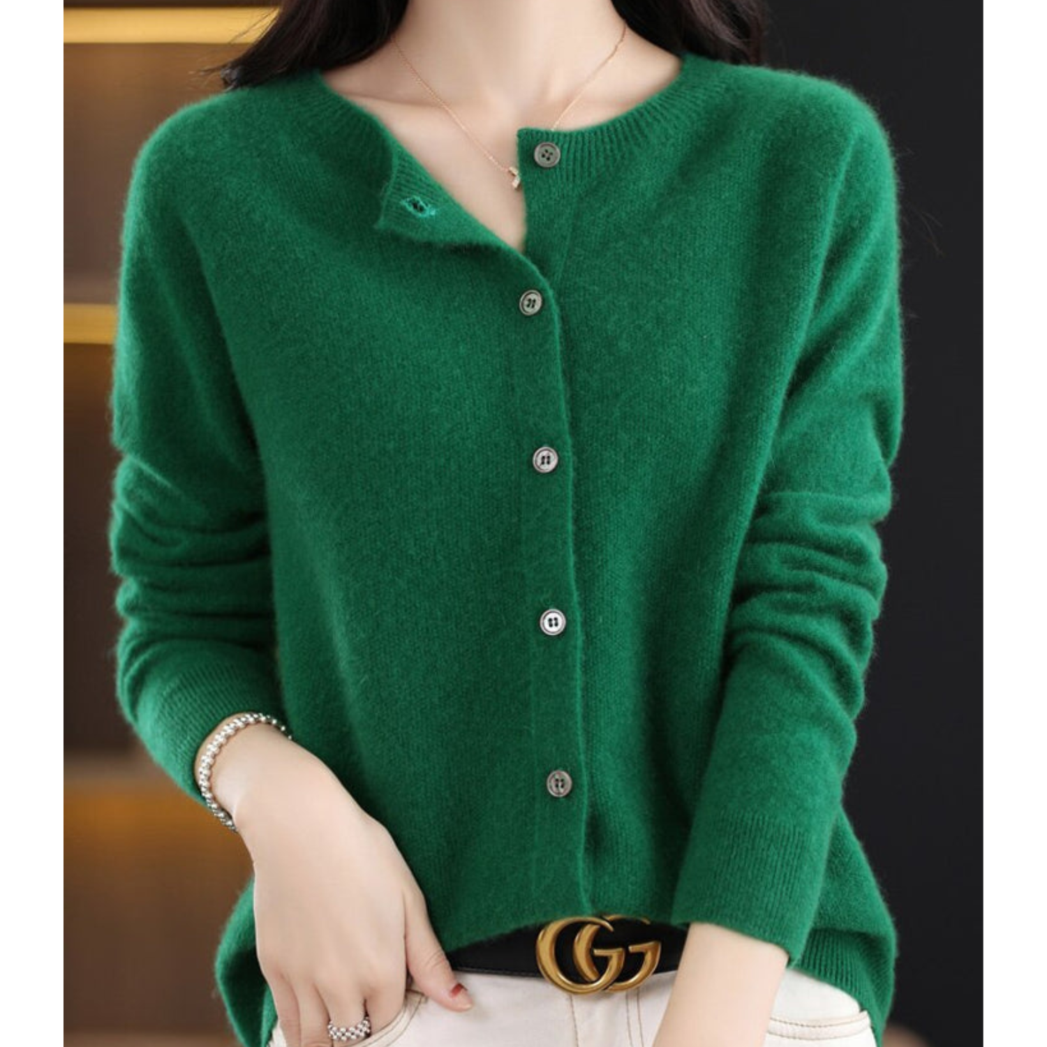 Women's Button-Front Knit Cardigan | Soft Plush Knit & Long Sleeves | Versatile Layering | Comfortable Fit