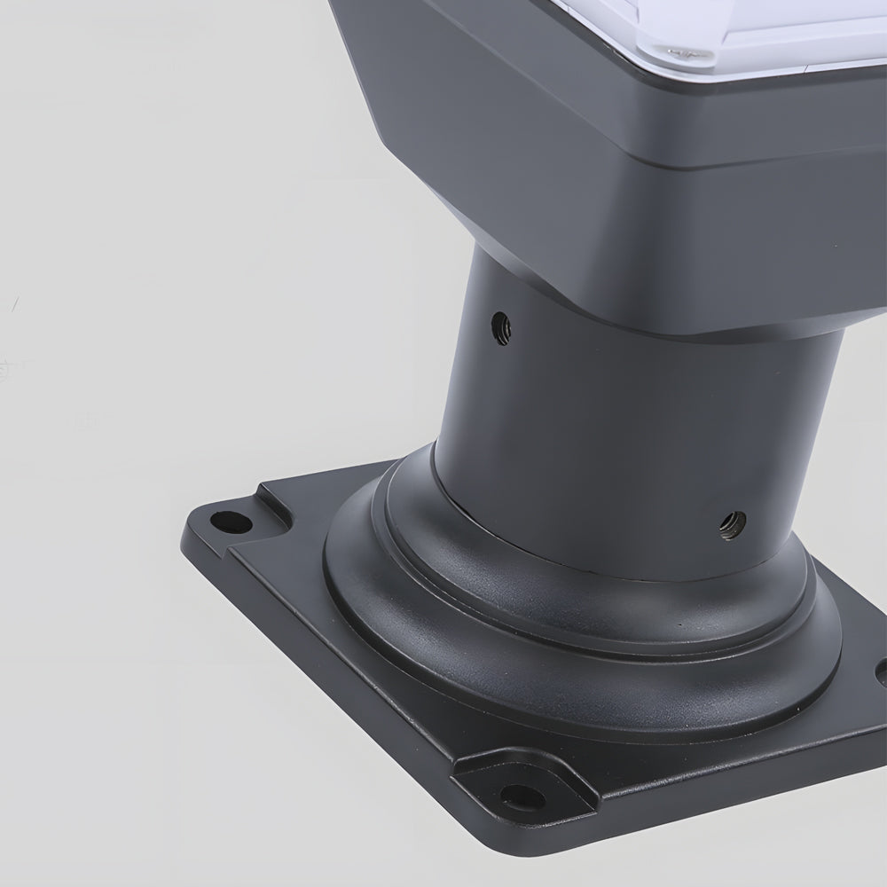17.9-Inch Black Square Solar LED Outdoor Pier Mount Light by Taavita