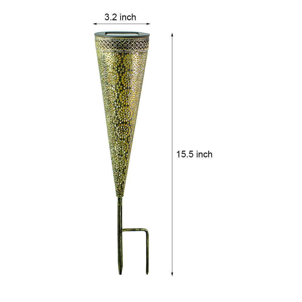 2-Pack Conical Hollow Solar Lights Taavita Stake