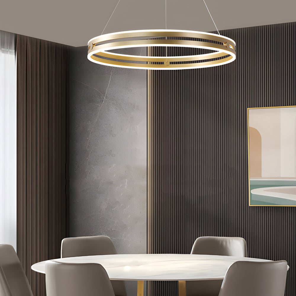 23.6-in Modern Double Wheel Chandelier LED Pendant Light, Taavita