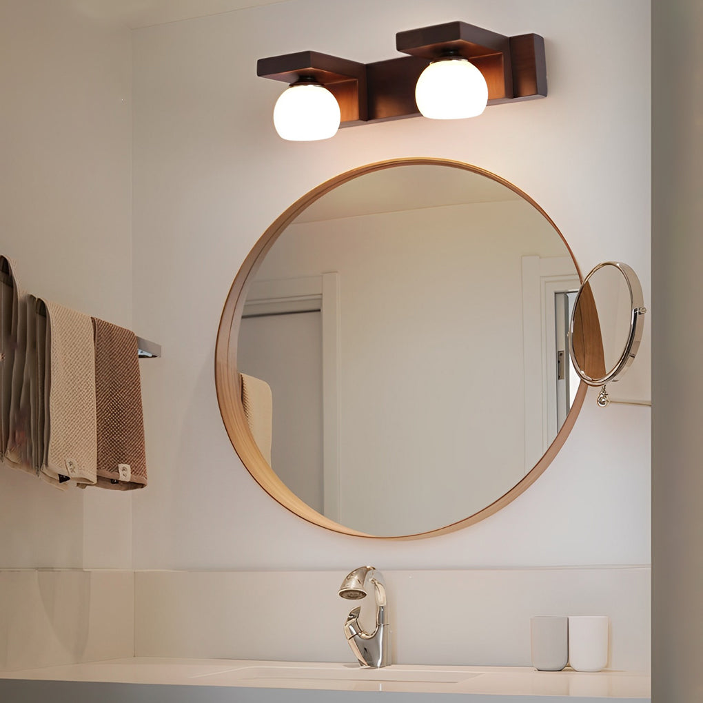 2/3 Light Wood Adjustable Spotlights LED Bathroom Vanity Light Mirror Bath Bar