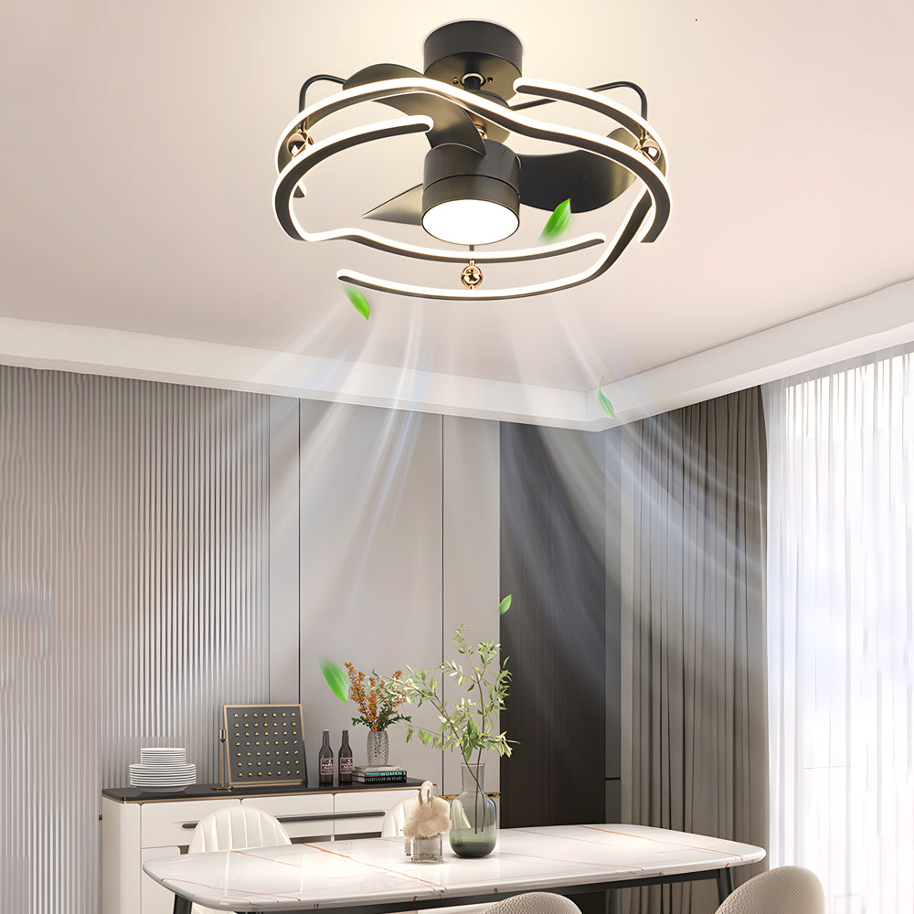 23.6’’ Low Profile Ceiling Fan with Remote and Dimmable Light