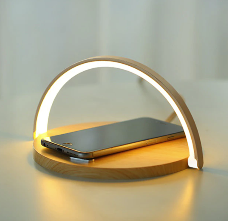 Wireless Charging Bedside Lamp with LED Light
