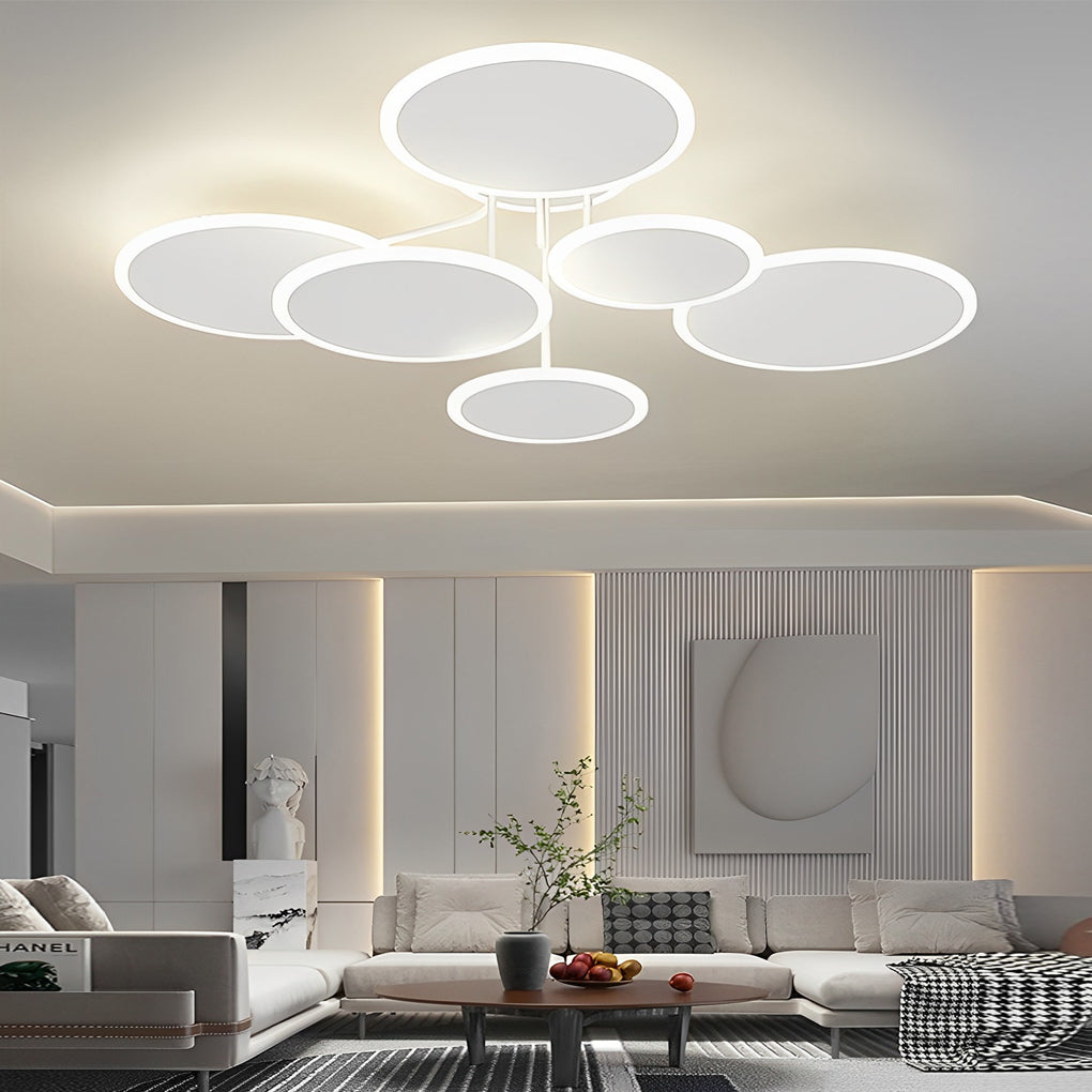 2/3/6 Round Three Step Dimming LED Matte White Nordic Ceiling Light Fixture