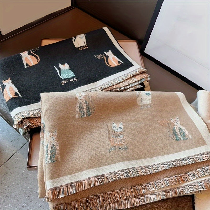 Animal Print Scarf | Double-Sided | Soft and Warm Comfort | Polyester