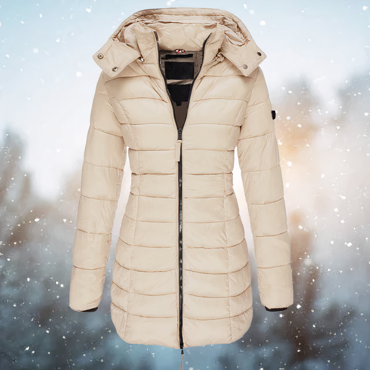 Women’s Hooded Winter Coat | Mid-Length Insulated Parka | Quilted Design & Multiple Pockets | Weather Protection