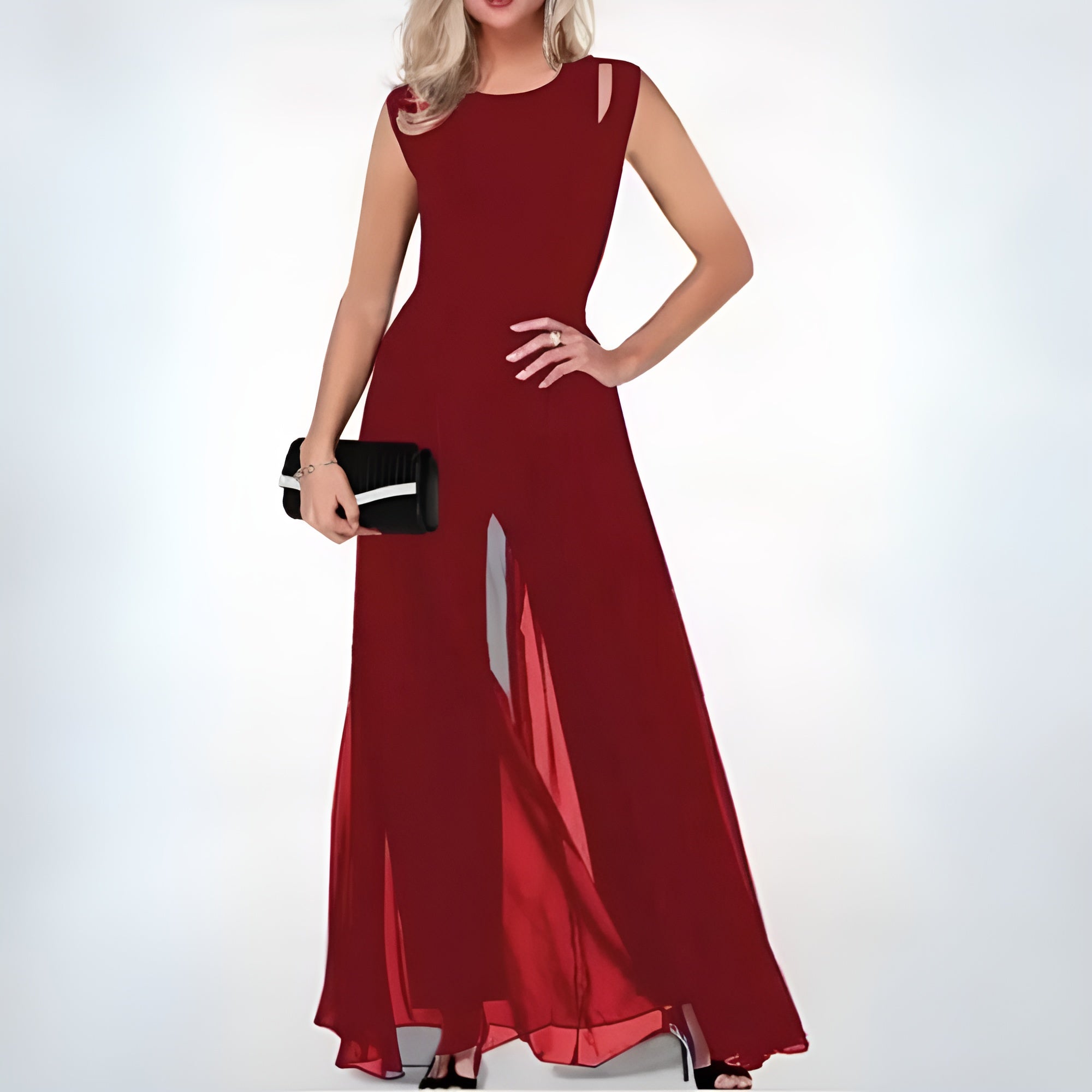 Women’s Sleeveless Jumpsuit | Wide-Leg with Shoulder Detail | High-Quality Material | Elegant Fit for Formal Events