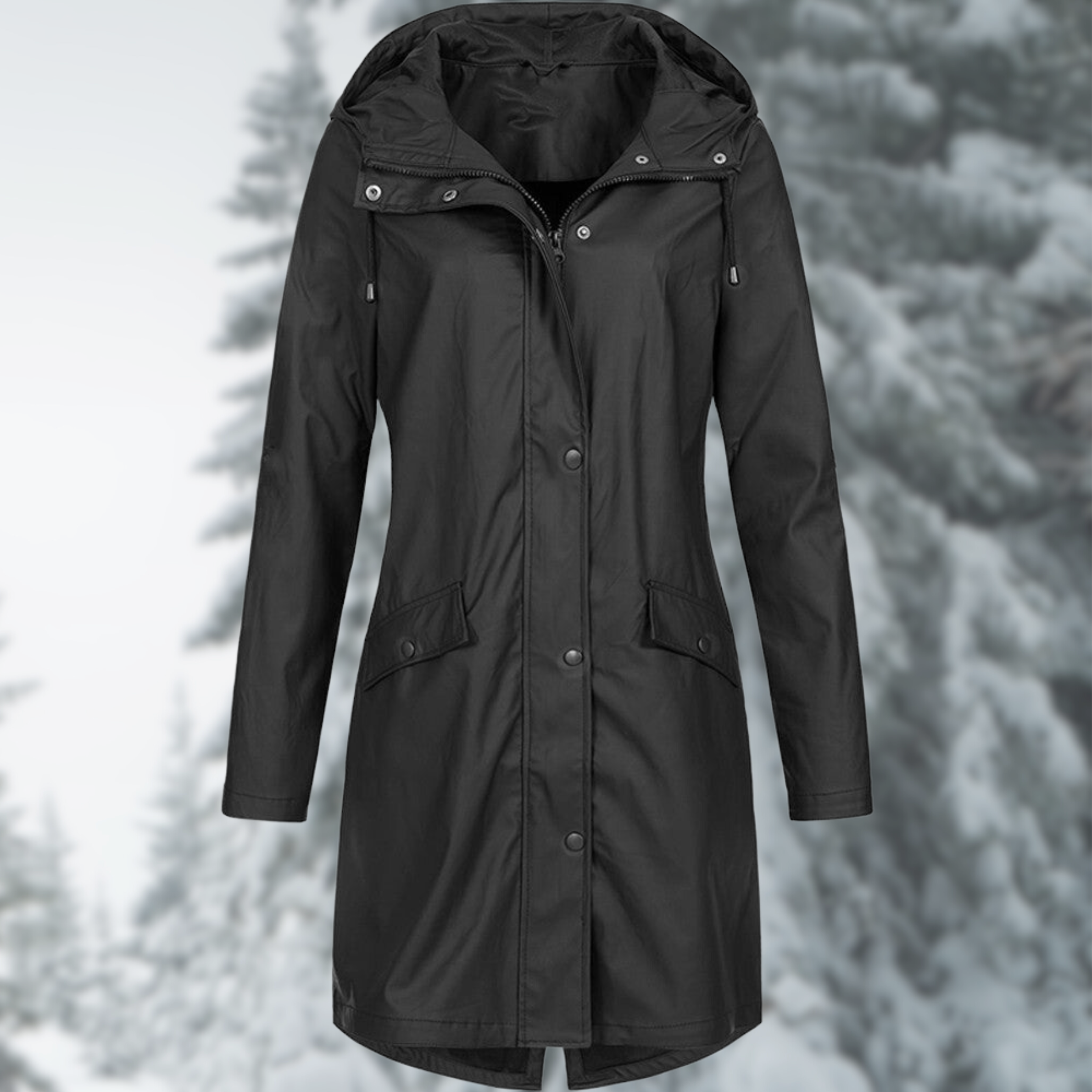 Women’s Waterproof Raincoat | Hooded Long-Length Design | Durable Fabric & Comfortable Fit