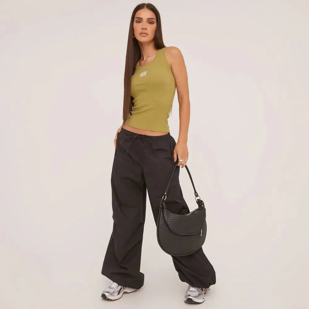 Women’s Ribbed Knit Tank Top | Delicate Embroidery Detail | Stretch Fabric | Comfortable Fit