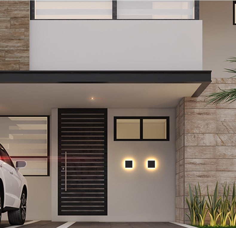 Waterproof Outdoor Wall Lamp 12W LED | Modern Aluminum Garden Patio Porch Light | Black or Gray Wall-Mounted Exterior Sconce | Euri Outdoor Lighting