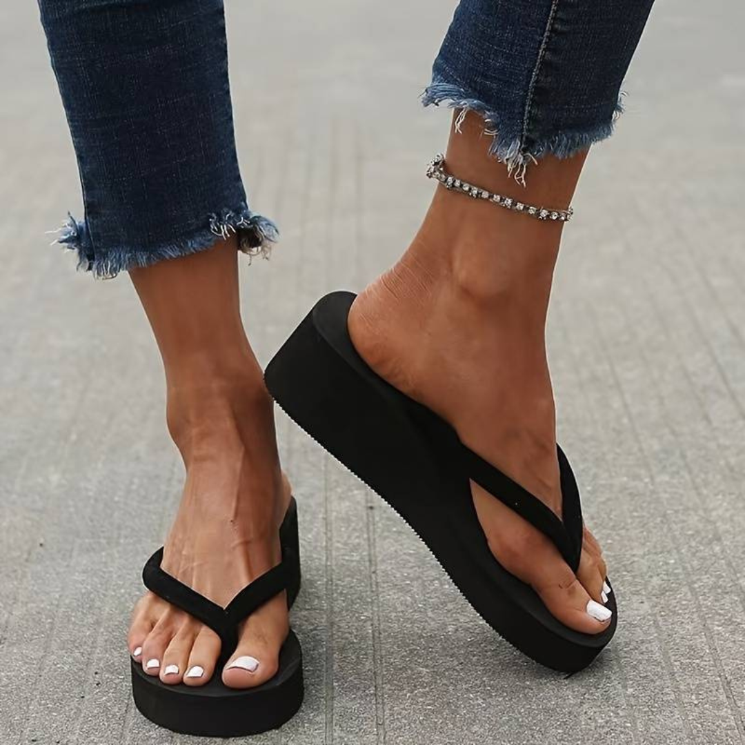 Women’s Flip-Flops | Comfortable Wedge Platform | Clip-Toe Design | Summer Casual Wear
