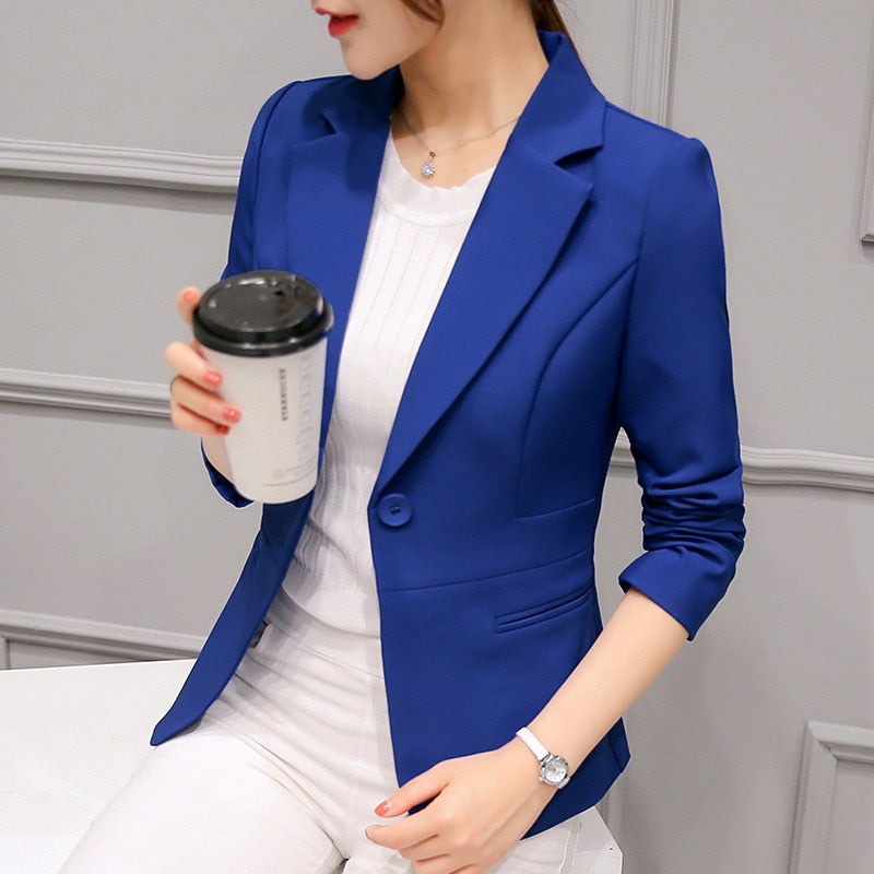 Women’s Blazer | Slim Fit Notch-Lapel | Polyester-Cotton Blend | Versatile Office Wear