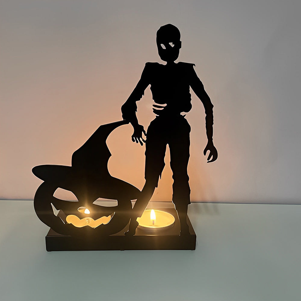 Halloween Metal Candle Holder Decorative Pumpkin Skull Design